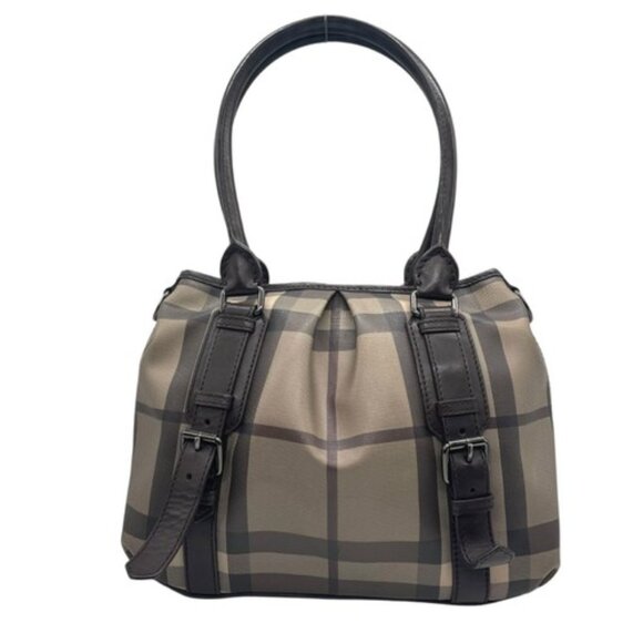 BURBERRY 3-WAY Shoulder/Crossbody/Tote Nova Check Pattern Greige Brown - Picture 5 of 16